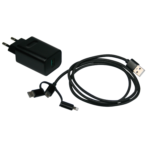 2m USB Cavo di alimentazione caricabatterie nero per Mediacom edgeBook S130E M-EBS130E Tablet 