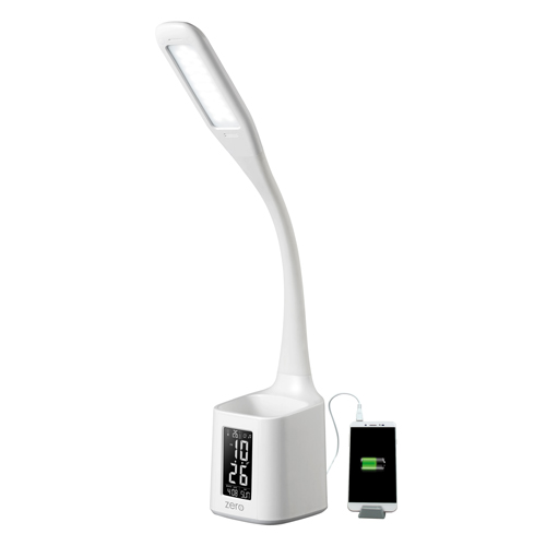 Lampada LED con charger USB 2A e porta penne