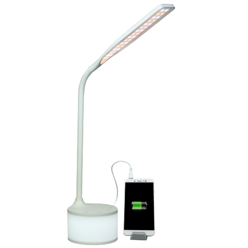Lampada LED bianca con charger USB e luci datmosfera