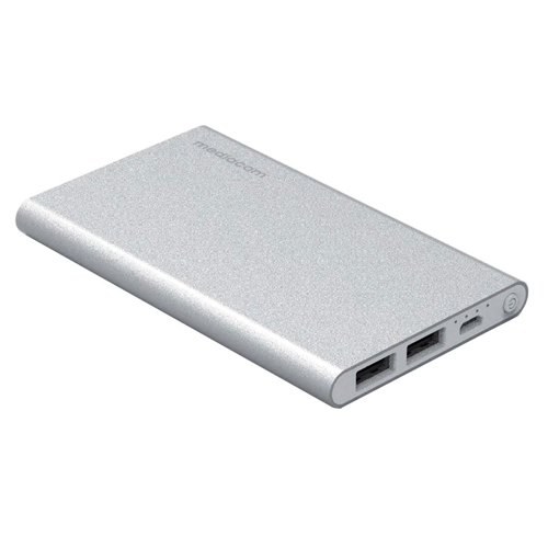 SOS Power Bank 5000 doppia uscita usb argento