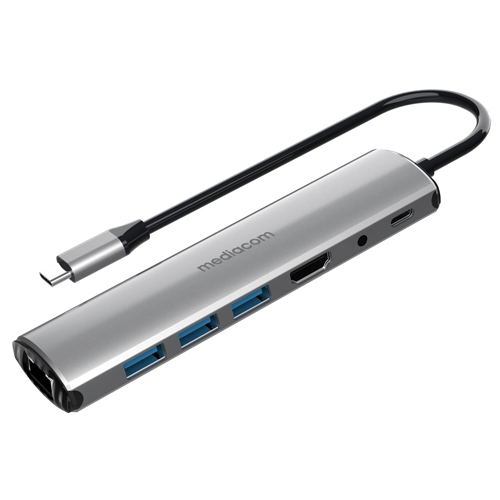 Docking station USB-C TO HDMI + 3 PORTE USB + RJ45 + AUDIO E POWER DELIVER 87W